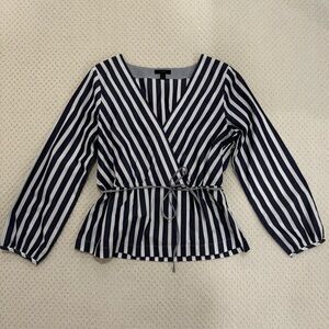J. Crew tie peplum top